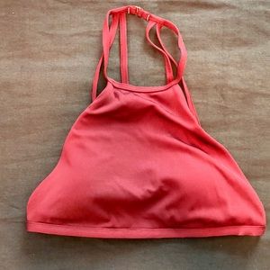 LA Hearts ribbed high neck bikini top - medium